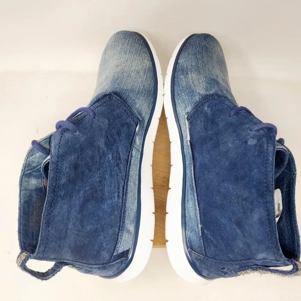 UGG Freamon Chukka Boots Mens 13 Stone Washed Denim‎ Blue Lace Up Shoes